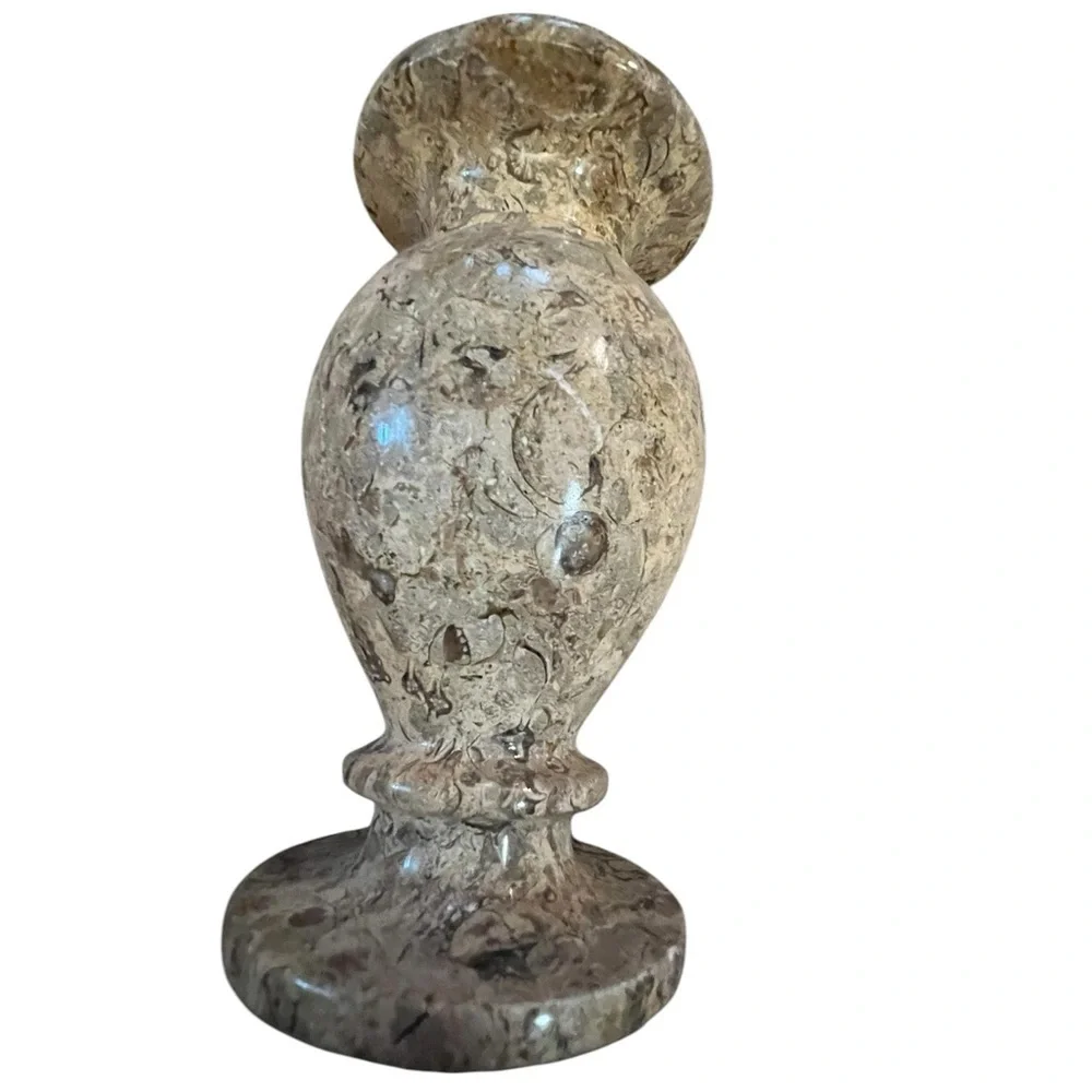 Imported Pakistani Fossil Coral Stone Vase - 6” X 3 